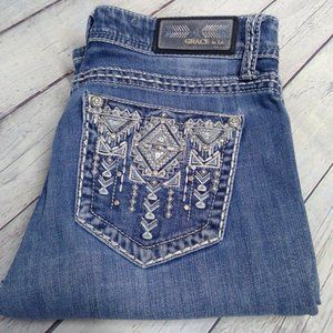 Grace | Embroidered Back Pocket Light Wash Western Easy Fit Boot Cut Jeans Size